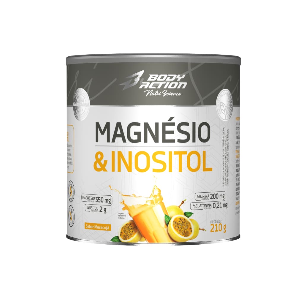 Magnésio e Inositol Bodyaction 210g — Suplemento com Melatonina