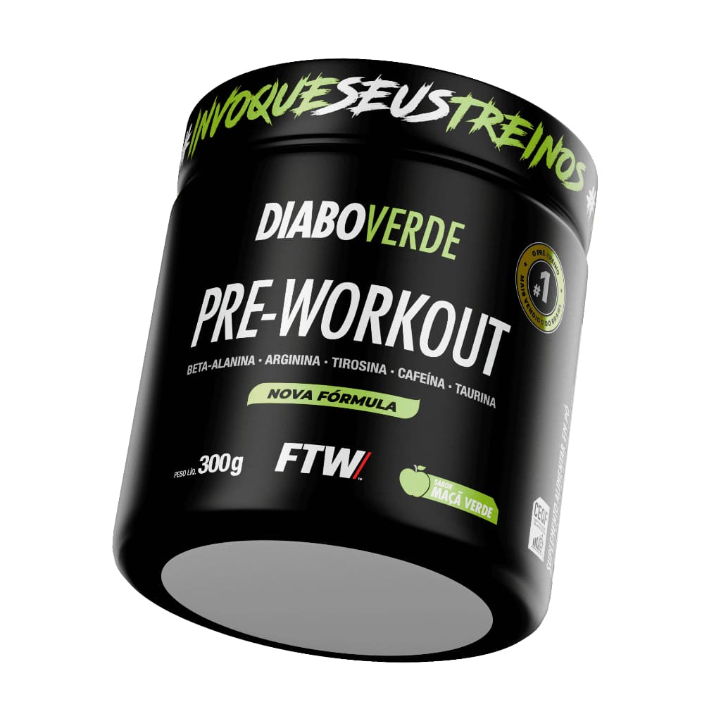 Pré-Treino Diabo Verde FTW 300g — Suplemento Pré-Workout