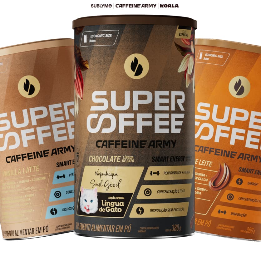 SuperCoffee Caffeine Army 380g — Café Funcional com Cafeína | 38 Doses e Vários Sabores